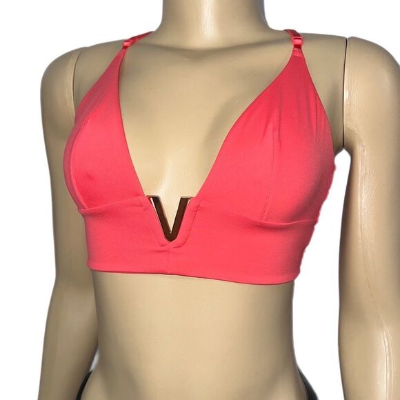 Victoria’s Secret Very Sexy Gold Metallic V Plunge Unlined Bralette bra - Picture 2 of 4